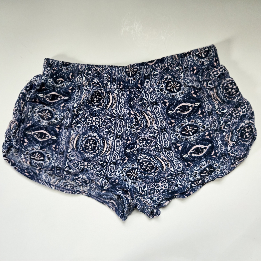LA Hearts Size S Boho Festival Paisley Blue Shorts